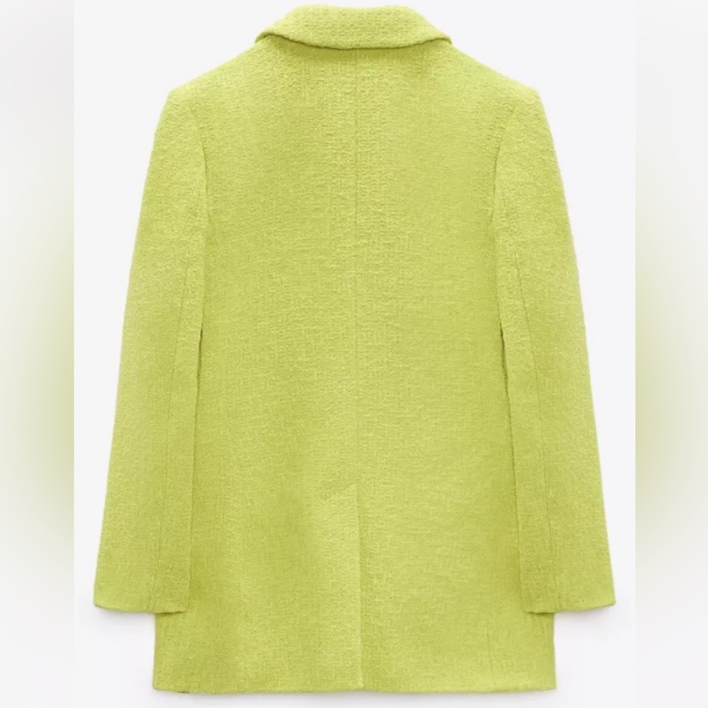 NWOT Zara Lime Green Textured Blazer - Bloggers Favorite - Picture 9 of 13